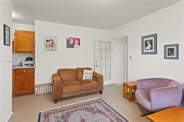 view of tiled living room