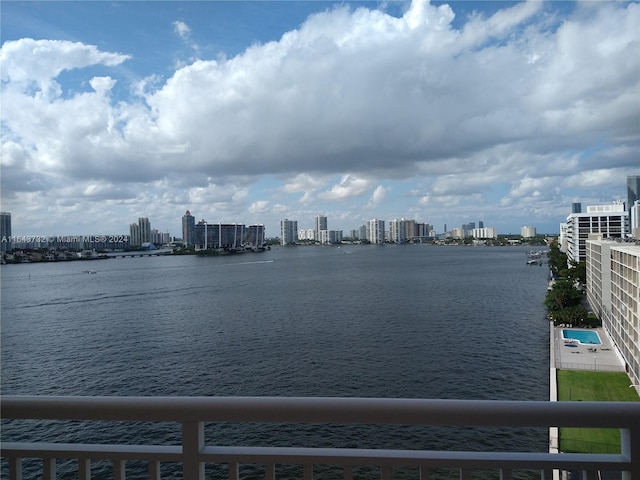 water view with a view of city