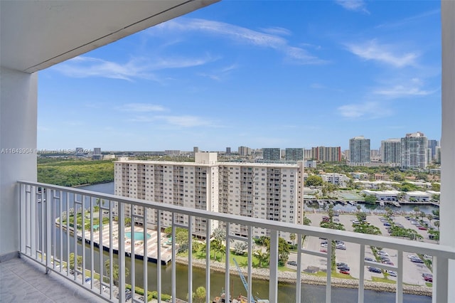 balcony with a water view