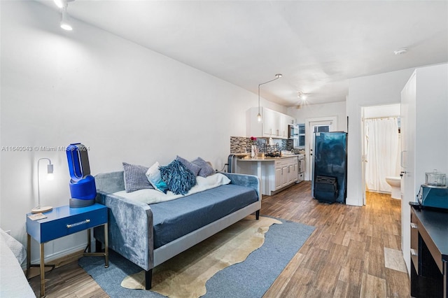 living room with light hardwood / wood-style flooring