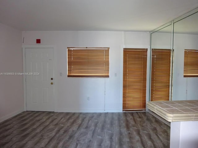 entrance foyer featuring dark hardwood / wood-style floors