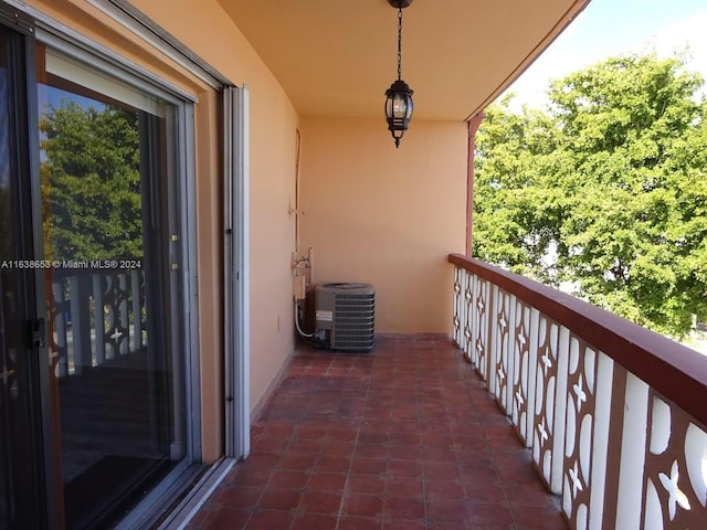 balcony with central air condition unit