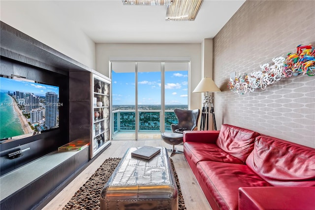 living room featuring hardwood / wood-style floors