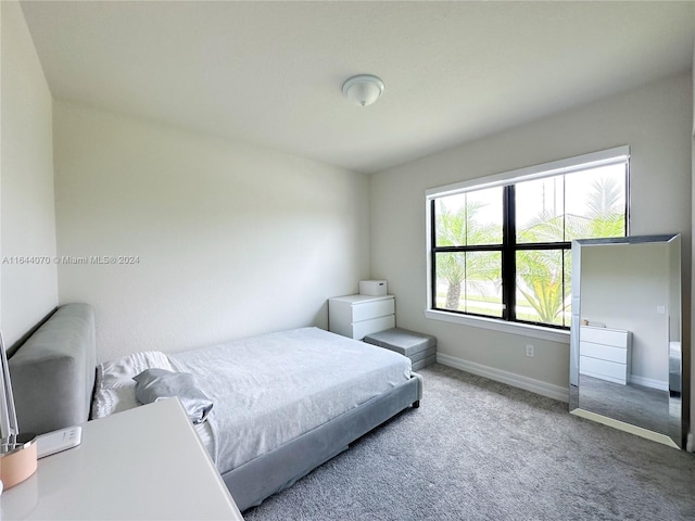 bedroom with carpet and baseboards