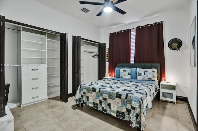 bedroom featuring ceiling fan