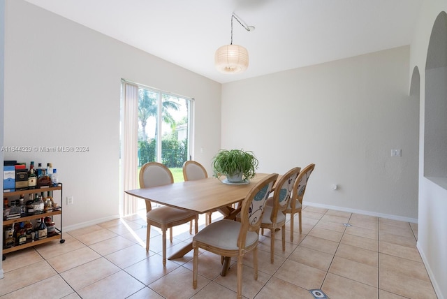 view of tiled dining room