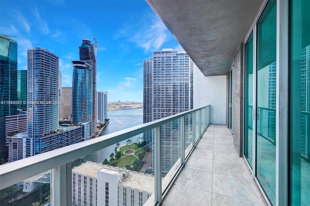 balcony with a water view