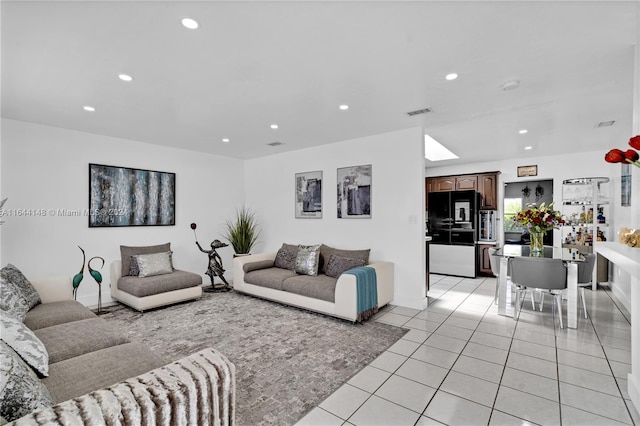 view of tiled living room