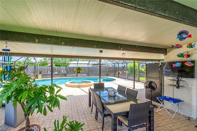 view of pool featuring a patio area