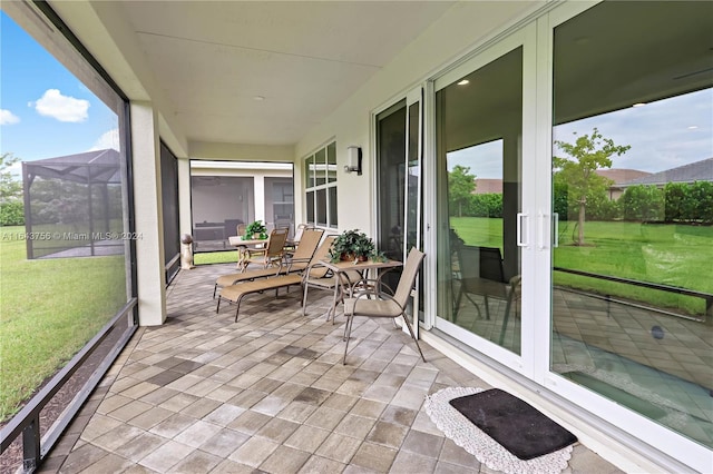 view of sunroom