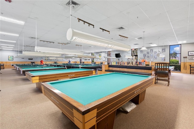 game room with billiards