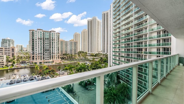 balcony with a water view