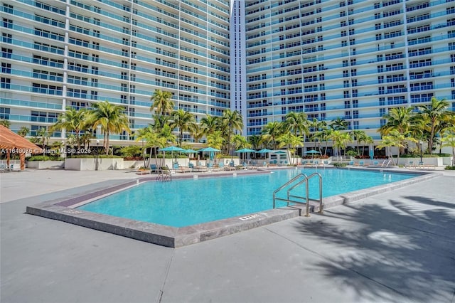 view of pool with a patio area