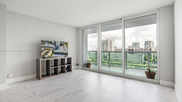 empty room with floor to ceiling windows