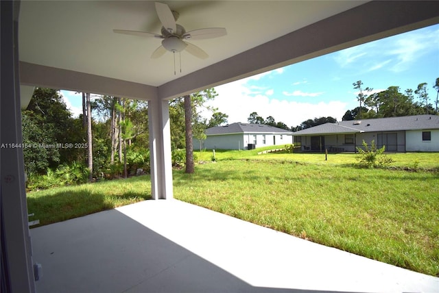 view of patio / terrace with ceiling fan