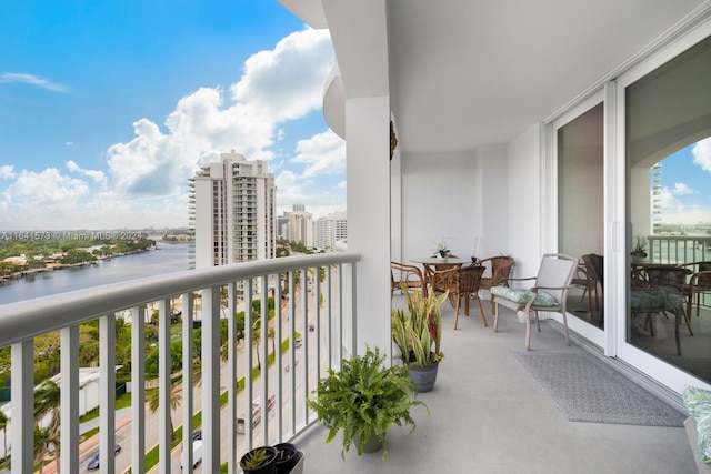 balcony with a water view