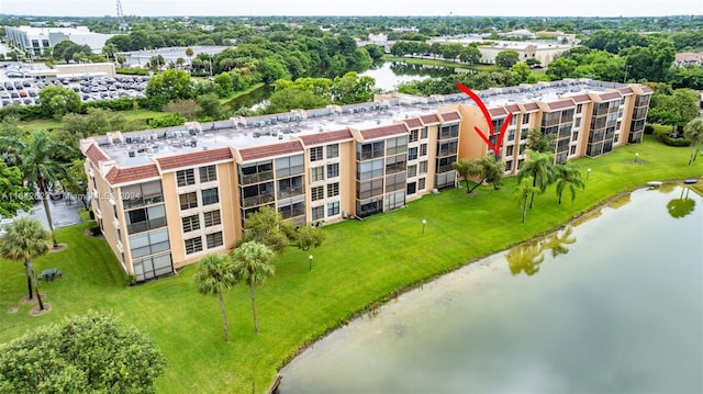 6219 Coral Lake Dr Unit 207, Margate, FL 33063 - birds eye view of property featuring a water view