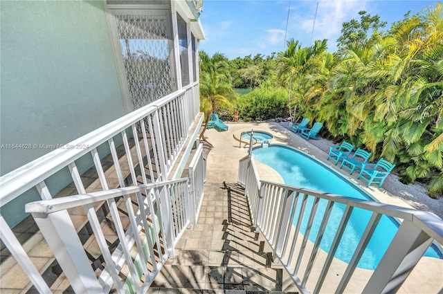 balcony featuring a patio area