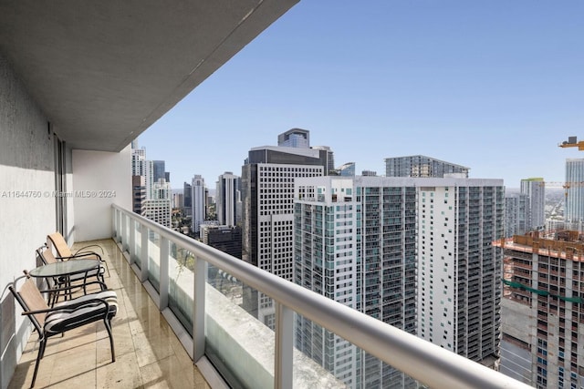 balcony with a view of city