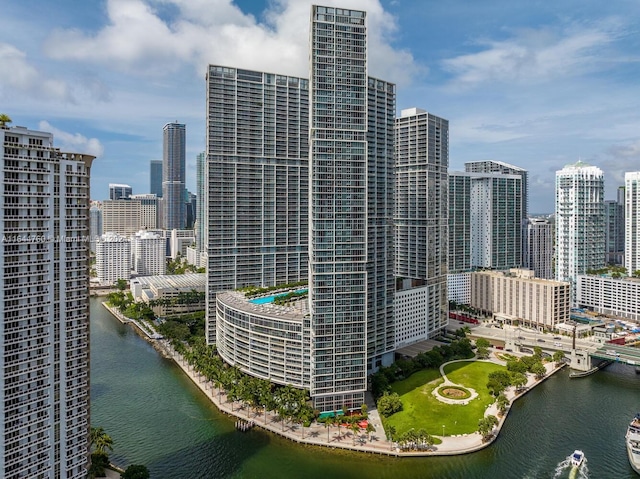 view of city with a water view