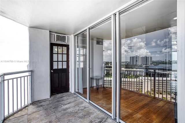 property entrance with a balcony