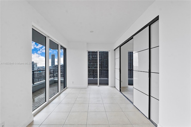 interior space with light tile patterned floors