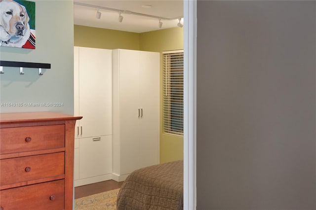 bedroom with rail lighting