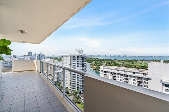 balcony with a water view