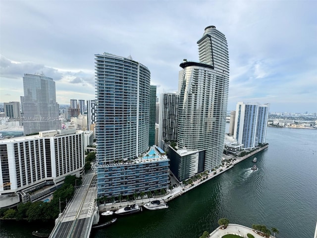 view of city featuring a water view