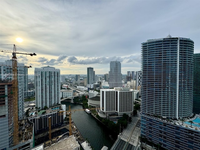 view of city featuring a water view