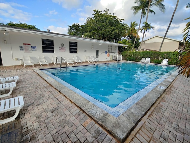 view of pool featuring a patio area