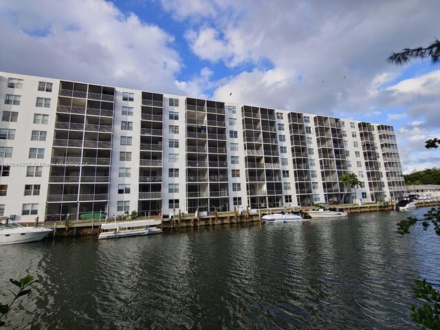 view of property with a water view