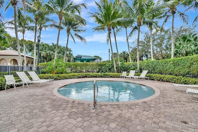 view of pool featuring a patio area