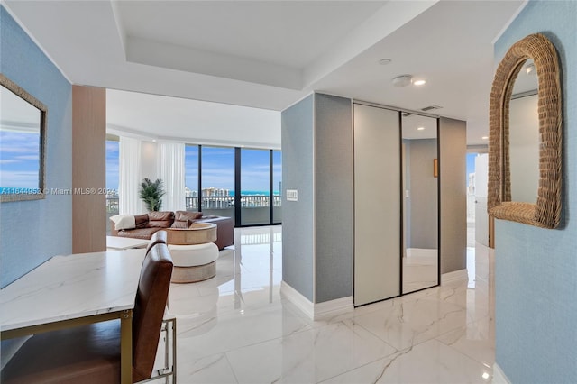 view of tiled dining space