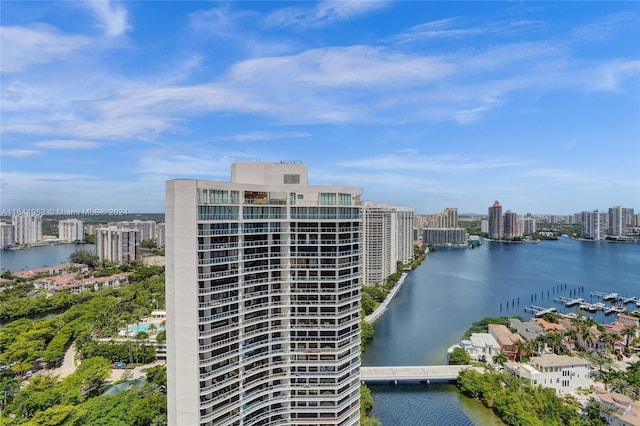 exterior space featuring a water view