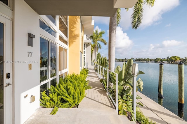 balcony with a water view