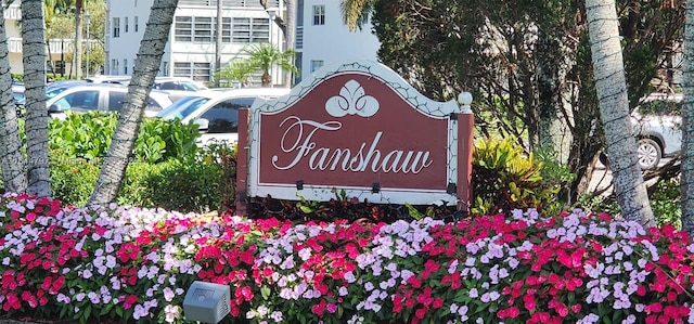 view of community sign