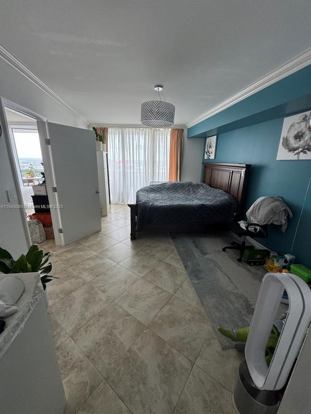 1850 S Ocean Dr Unit 3809, Hallandale Beach, FL 33009 - bedroom with ornamental molding and light tile patterned floors