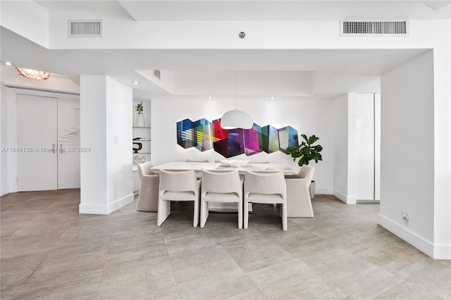 view of tiled dining space