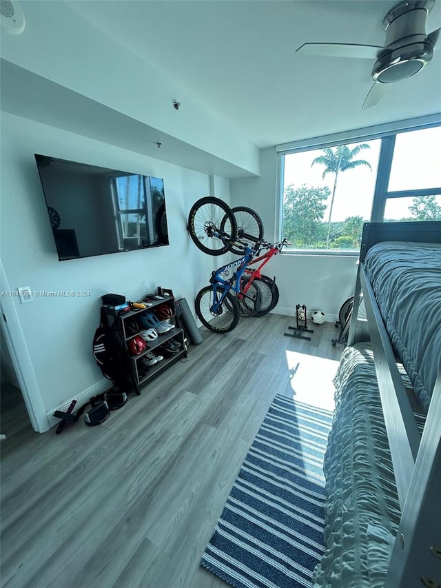 bedroom featuring hardwood / wood-style floors