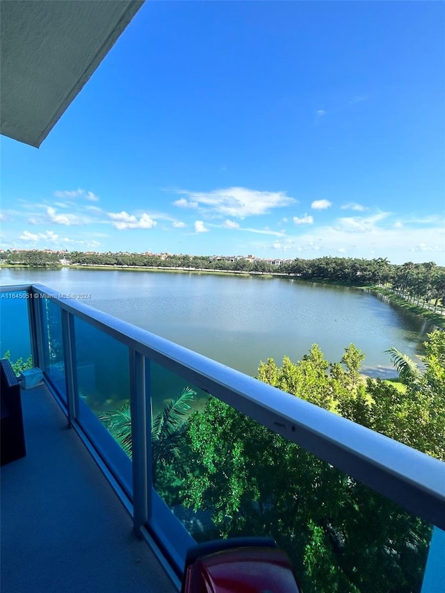 balcony with a water view