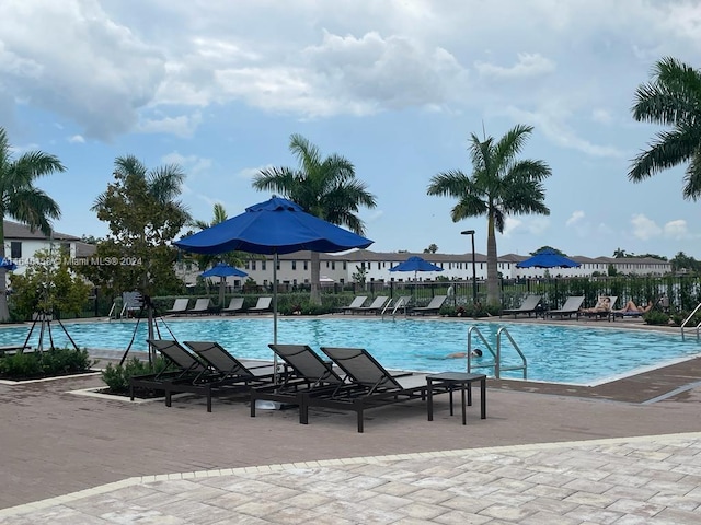 view of pool with a patio