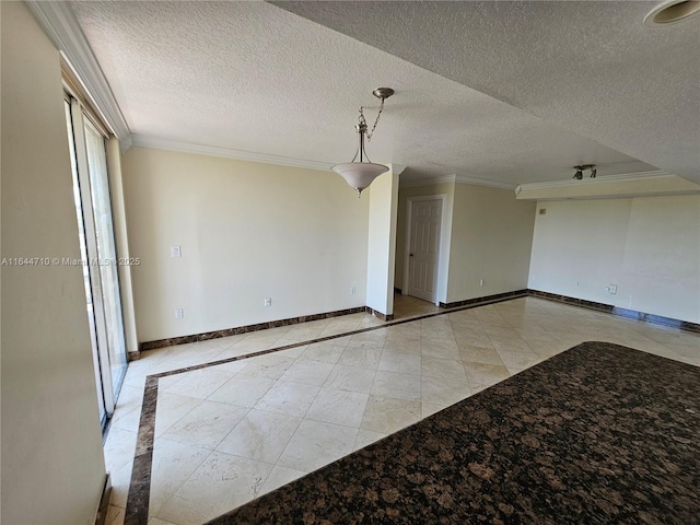 1650 Coral Way Unit 601, Miami, FL 33145 - empty room with ornamental molding, a textured ceiling, and inlaid floor details