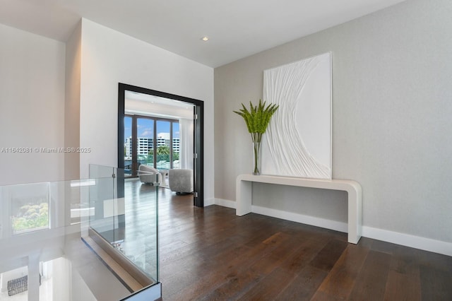 interior space featuring dark hardwood / wood-style floors