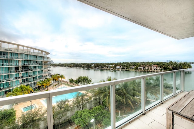 balcony with a water view