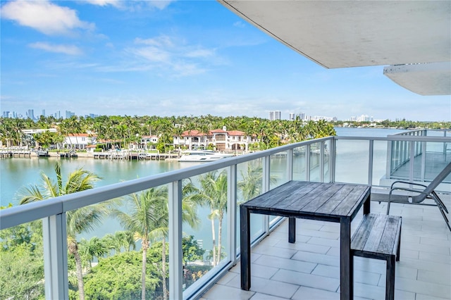 balcony with a water view