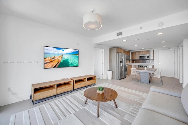 view of tiled living room