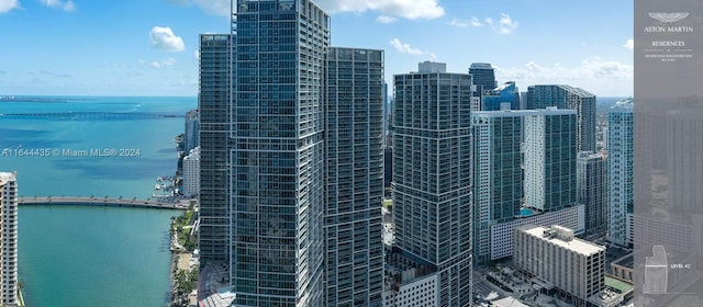 property's view of city with a water view