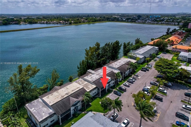 468 NE 206th Ln Unit 105, Miami, FL 33179 - drone / aerial view featuring a water view
