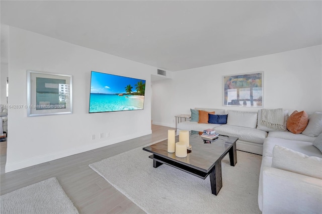 living room featuring hardwood / wood-style floors